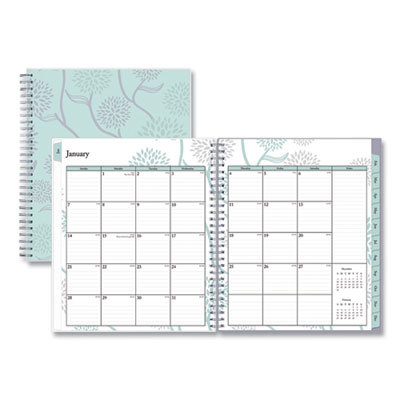 Rue Du Flore Monthly Planner, Floral Artwork, 10 x 8, Jade/Lavender Cover, 12-Month (Jan to Dec): 2025